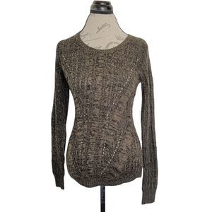 Pink Rose Womens Sweater Scoop Cable Knit Size XS Bohowestern Normcore Bohemian